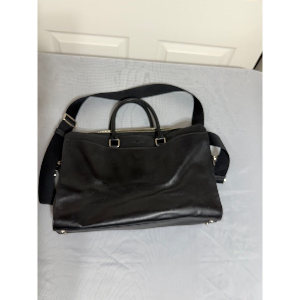 Coach Beckett Structured Briefcase Black Pebbled Leather‎ Laptop Bag F73524 Mens